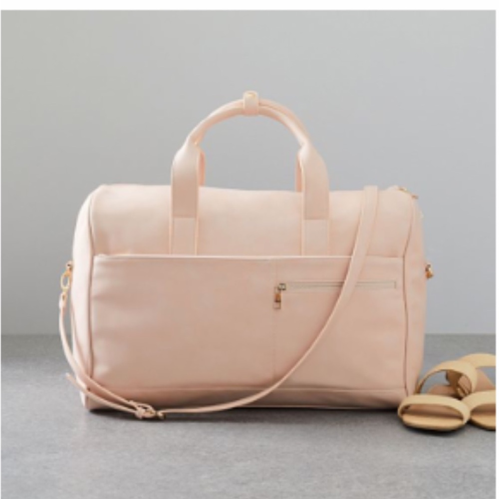 West Elm Vegan Leather Blush Pink Weekend Duffel Bag